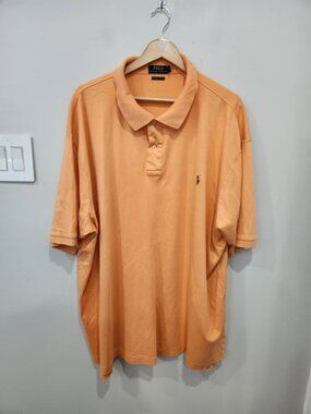 Polo Ralph Lauren Mens 4XLT Orange Pima Soft Touch Polo Shirt Short Sleeve